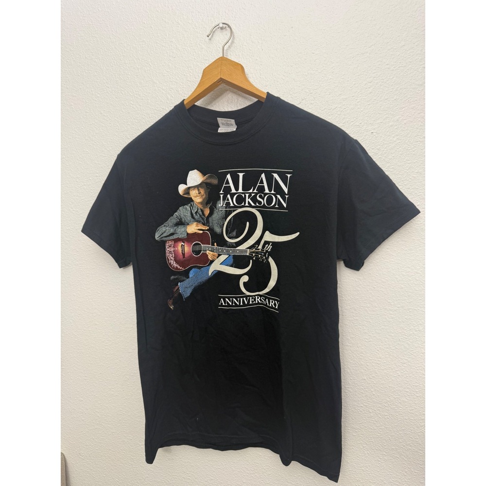 Alan Jackson 25th Anniversary Tour T-Shirt Mens Medium Black Country Music Tee